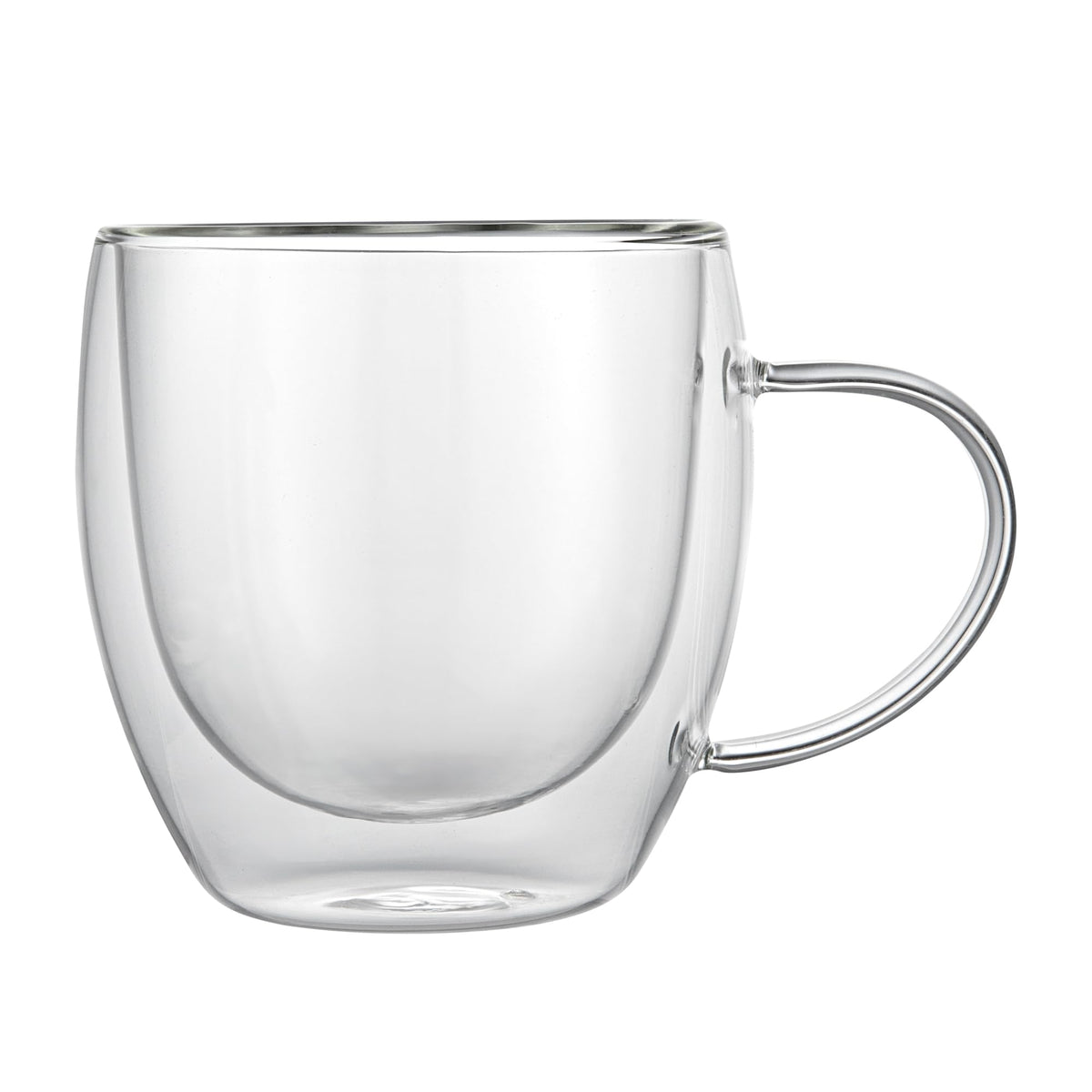 Restaurantware Glass Espresso Cups 5 Count 12 Ounces Borosilicate Double Wall Glass Coffee Mugs Insulated Clear Tea Drinkware for Hot or Cold Beverages