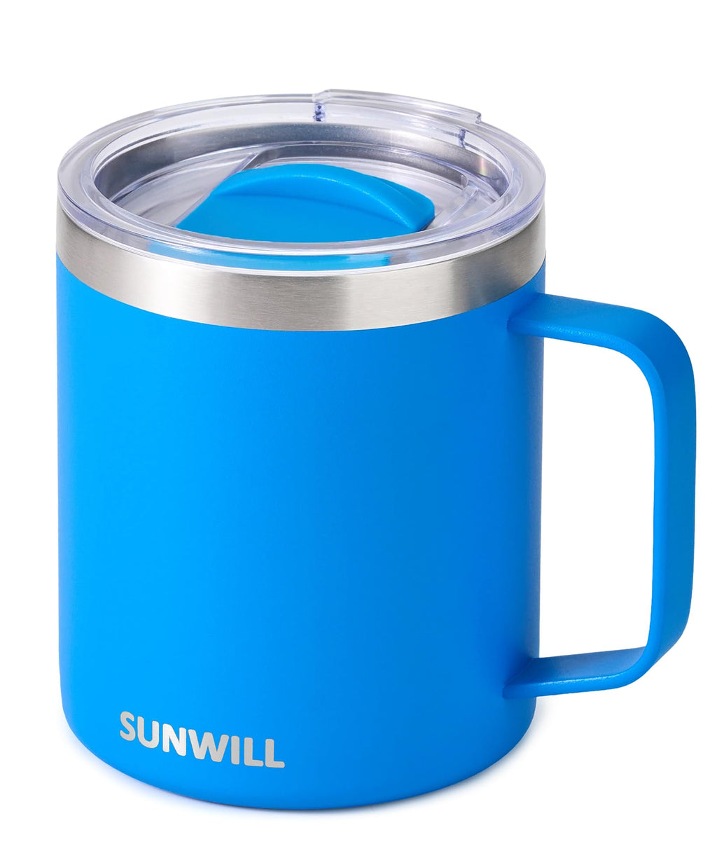 SUNWILL Insulated Coffee Mug, Stainless Steel 14 oz, Splash-Proof Lid