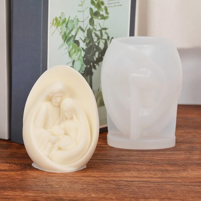 Nativity Scene Candle Mold - Resin Casting Silicone Molds for Home Decor & Candle Making Wave Spiral Mold