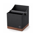 CrossCreek 2.5L Large Espresso Knock Box - Metal & Walnut Wood Coffee Grounds Container for Home Bar, Shock-Absorbent Removable Silicone Knock Bar, Non-Slip Base Coffee Puck Bin for Espresso Station