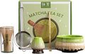 Matcha Whisk Set Ceramic Matcha Set Includes Matcha Bowl Matcha Whisk and Holder, Bamboo Scoop, Sifter, 5 Pcs Matcha Kit for Matcha Lovers