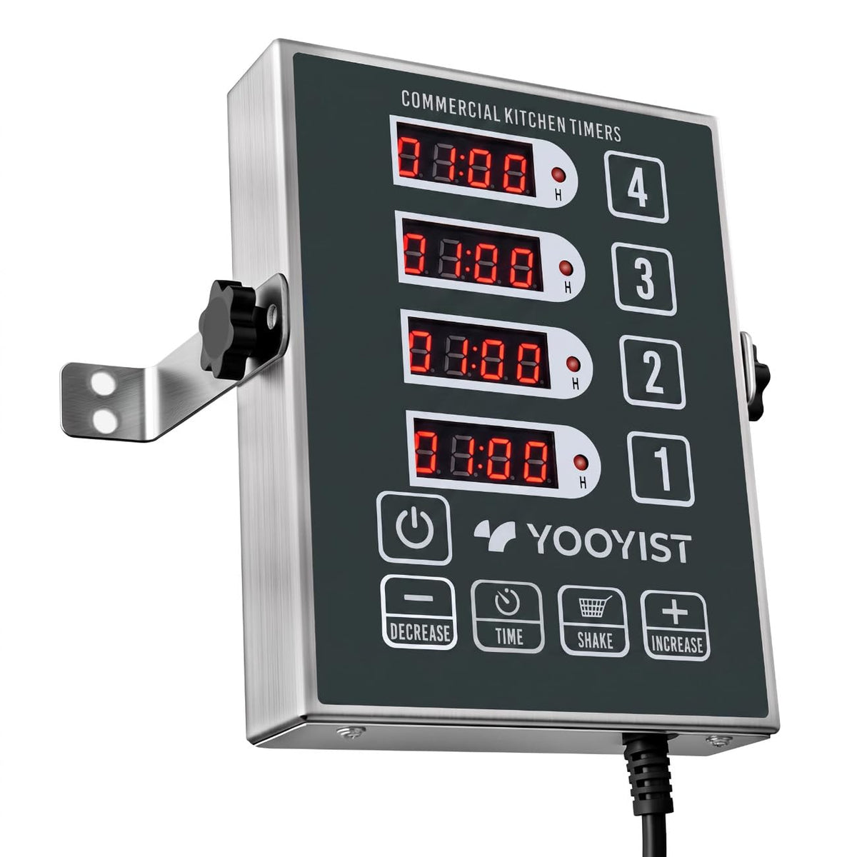 YOOYIST Commercial 4 Channel Digital Kitchen Timer Loud Alarm Cook Timer