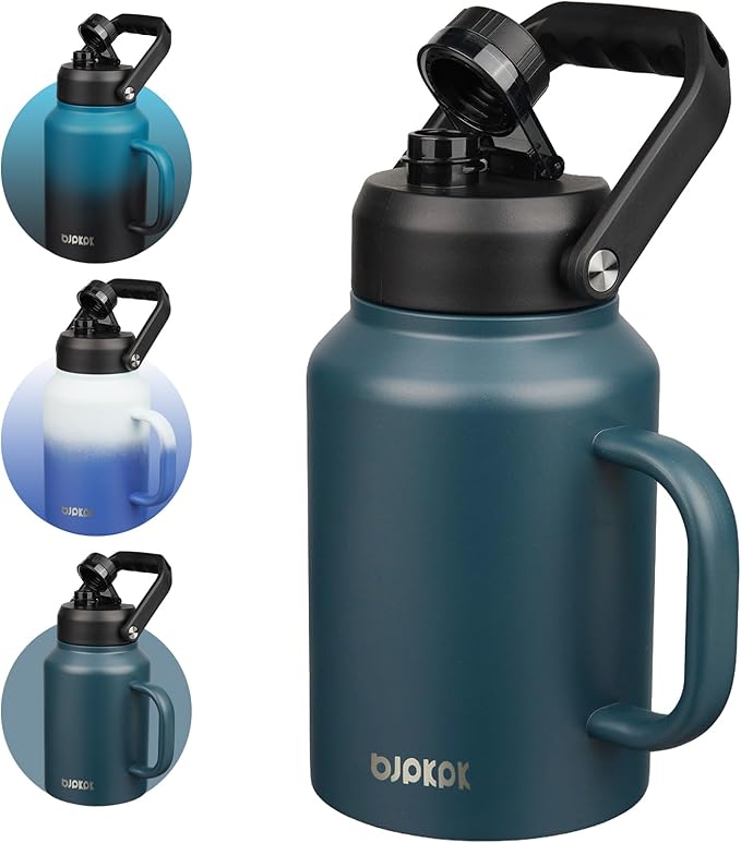 BJPKPK 64oz Insulated Water Bottle, Stainless Steel Vacuum Jug with Handle