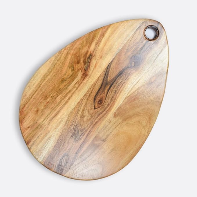 Premium Handcrafted Wood Cutting Board and Chopping Board for Meat, Cheese Board, Vegetables, Bread, and Charcuterie - Decorative Wooden Serving Board(15.5x11.0 Inch)