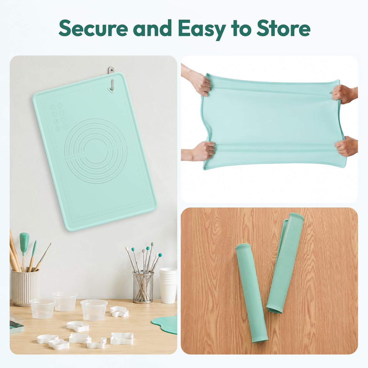 SKEAP Silicone Mat Large Craft Mat with Raised Edges, Waterproof Art Mat
