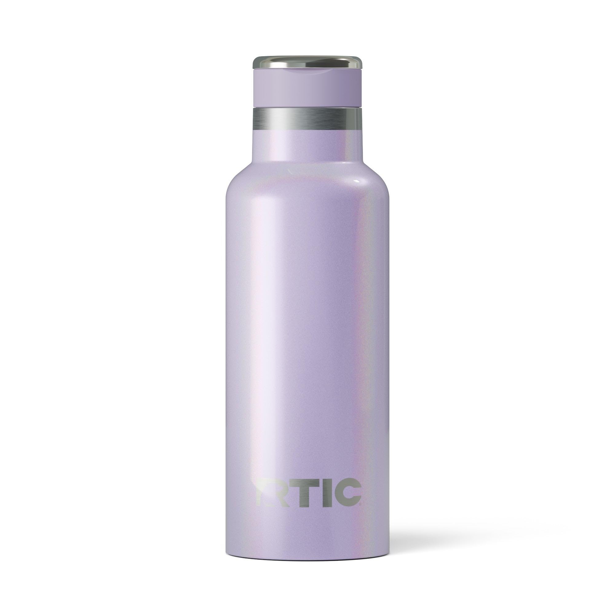 RTIC 16oz Journey Water Bottle Ceramic Lined Metal Stainless Steel Vacuum Insulated, BPA Free, Reusable, for Water, Hot and Cold Drinks, Travel, Sports, Camping, Lavender Glitter