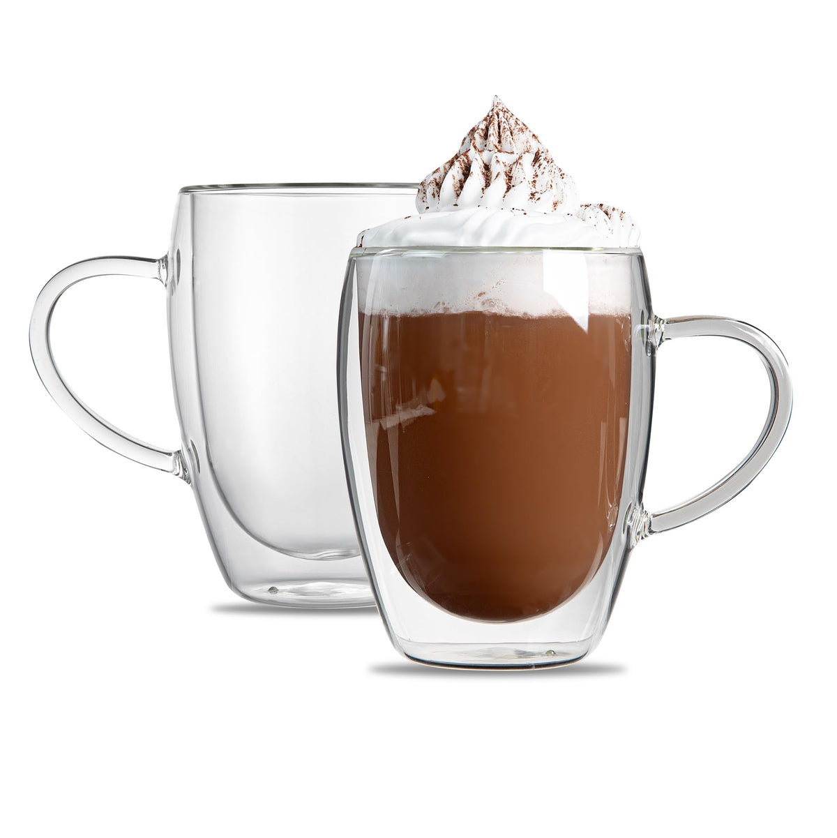 Restaurantware 12 oz Professional Glass Coffee Cup, 2 Pack