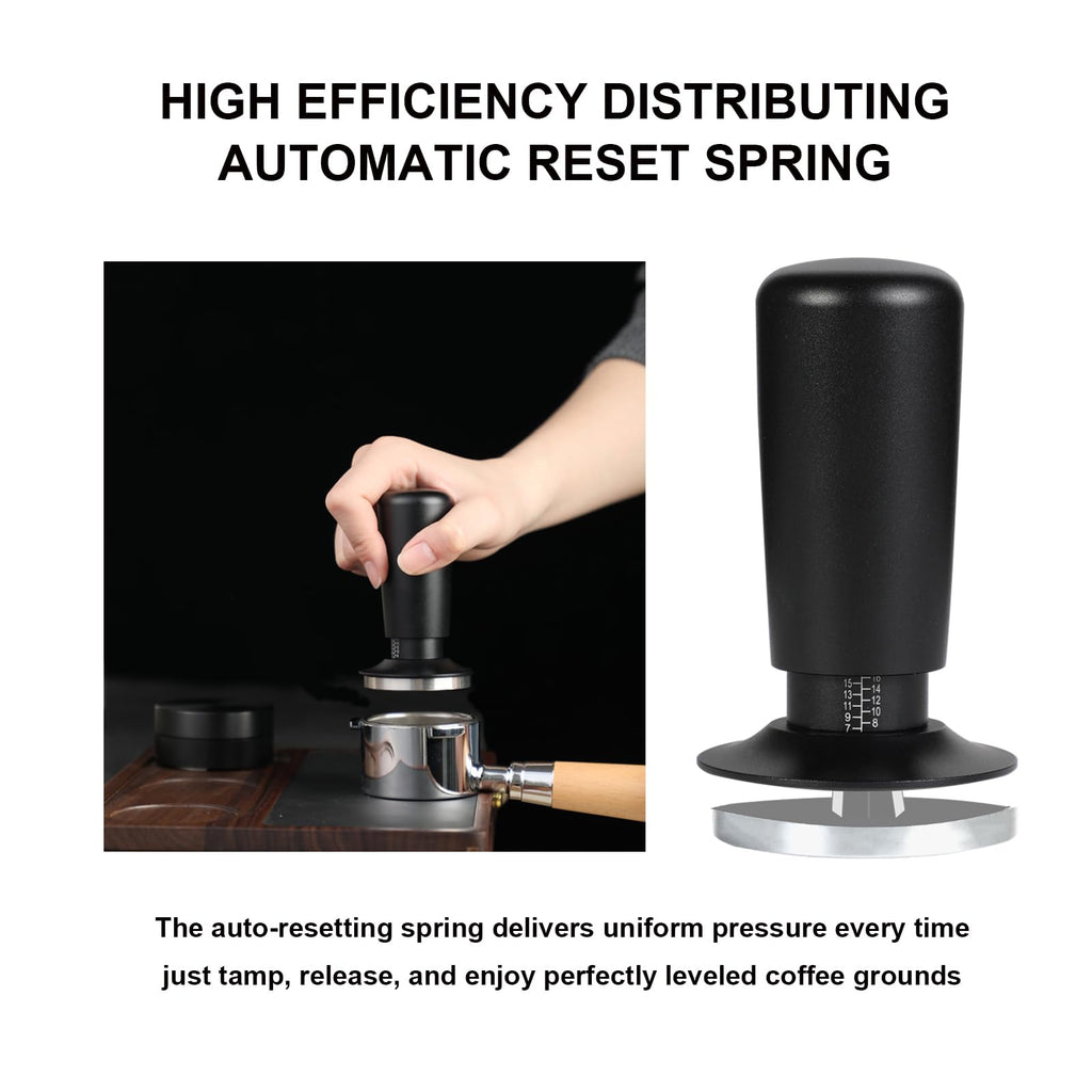 TFSWUFI 53mm Espresso Tamper,Spring Loaded Tamper with Stainless Steel Flat Base,Compatible with 53mm Portafilter,Coffee Tamper for Coffees Enthusiast and Home Barista