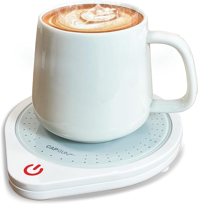 Electric Coffee Mug Warmers for Desk, 75℃ Precision Heating & Auto Shut Off, Spill-Proof Cup Warmer for Coffee/Tea/Milk/Hot Chocolate (White)