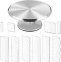 Revolving 12 Inch Round Aluminum Cake Decorating Stand - Turntable, Rotating for Pastries & Decorations