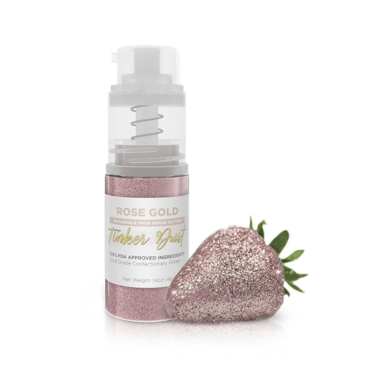 Bakell - Classic Red Tinker Dust (4g, 1x Mini Spray Pump) Edible Glitter for Food, Desserts, and Baked goods!