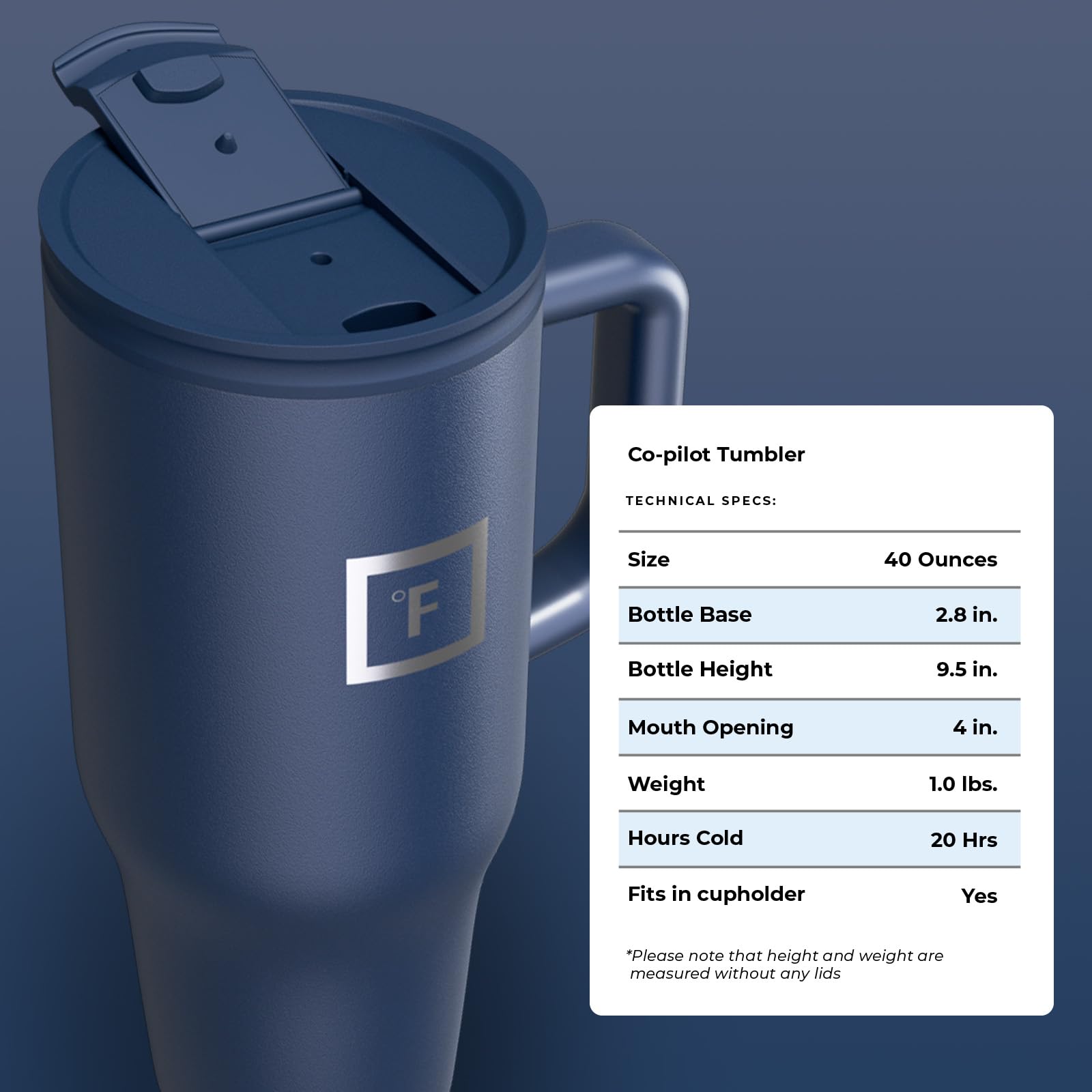 IRON °FLASK 40 oz Co-Pilot Insulated Travel Mug