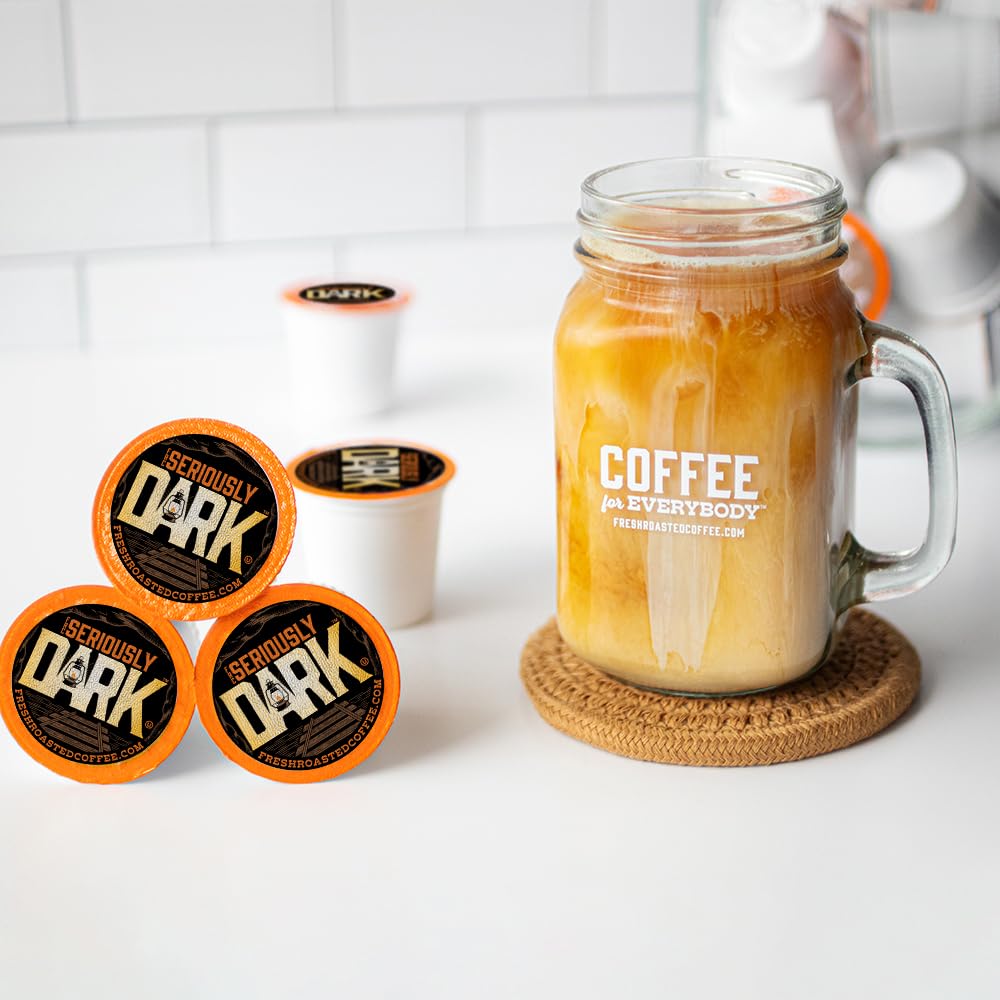 Fresh Roasted Coffee, Seriously Dark, Artisan Blend K-Cup Pods for Keurig Brewers, Dark Roast, Kosher, 24 Count (Pack of 3)