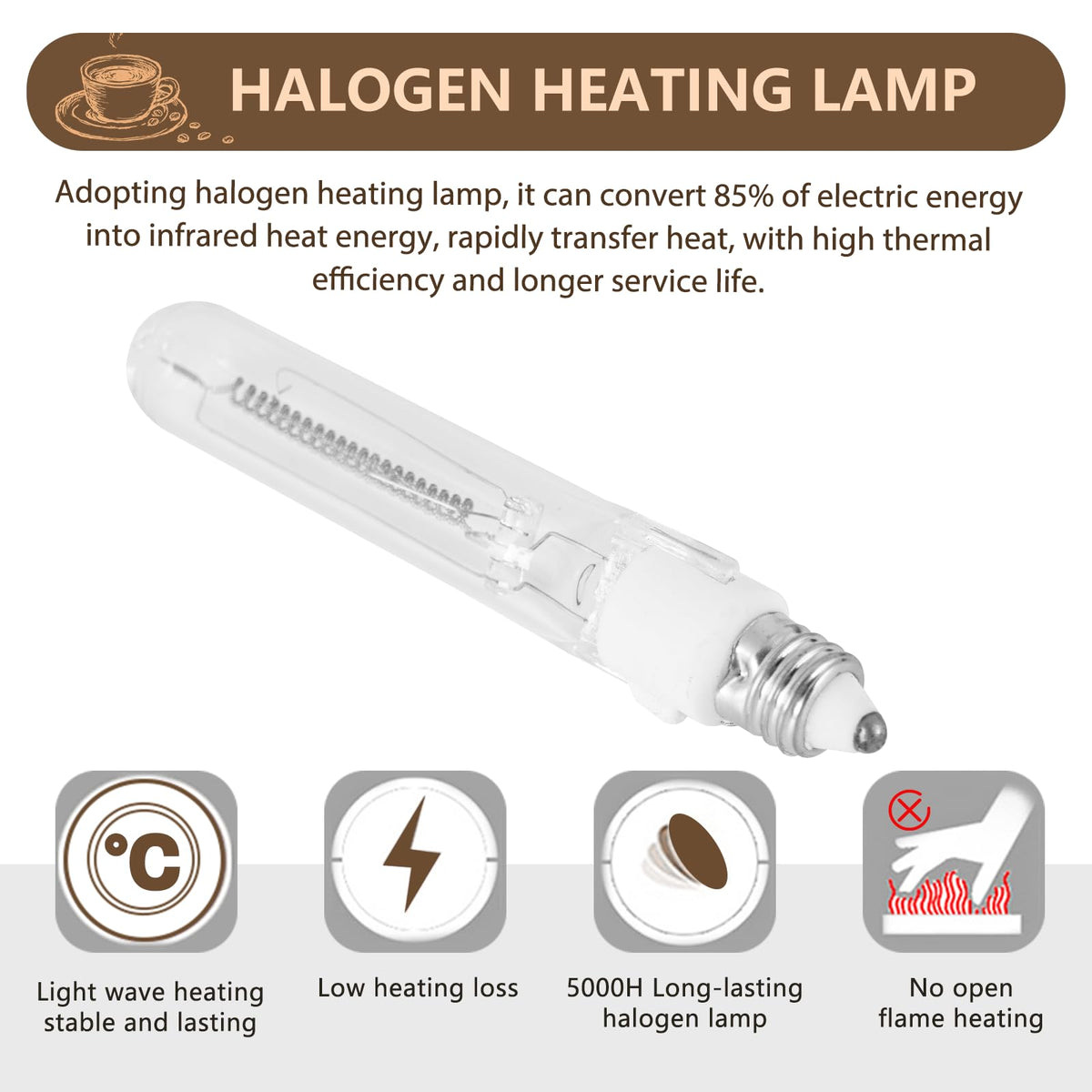 YUCHENGTECH Halogen Beam Heater Burner Smart Siphon Beam Heater for Hario Yama Syphon Coffee Maker (Upgrade 110-120V) (110V)