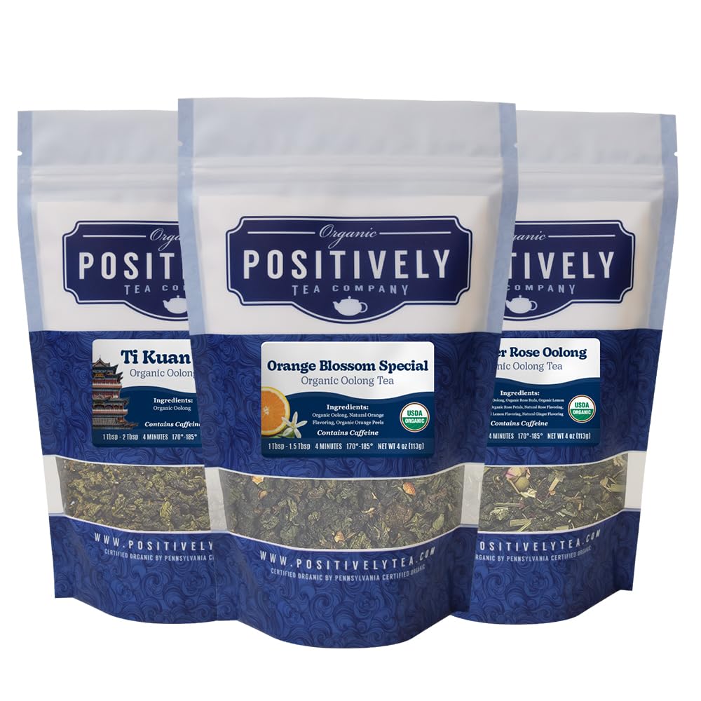 Positively Tea, Organic Dessert Tea Sampler, Loose Leaf, 4 Ounce, 3 Pack
