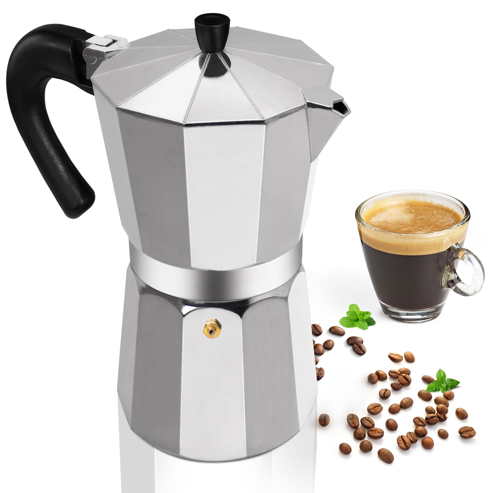 Aluminum 12 Cup 600ml Moka Pot Express Coffee Maker Stovetop Espresso