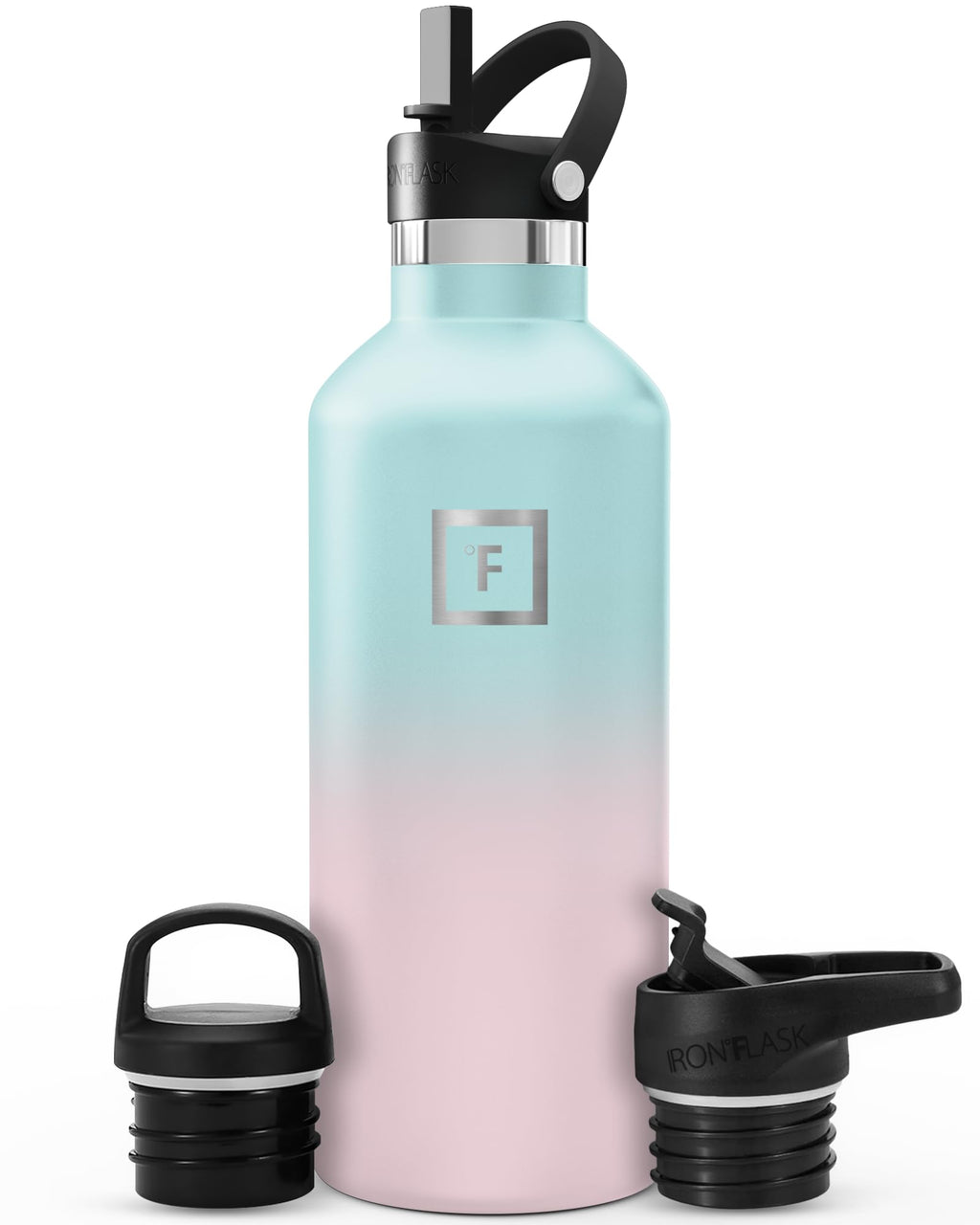 IRON °FLASK 32 oz Narrow Mouth Water Bottle with 3 Lids