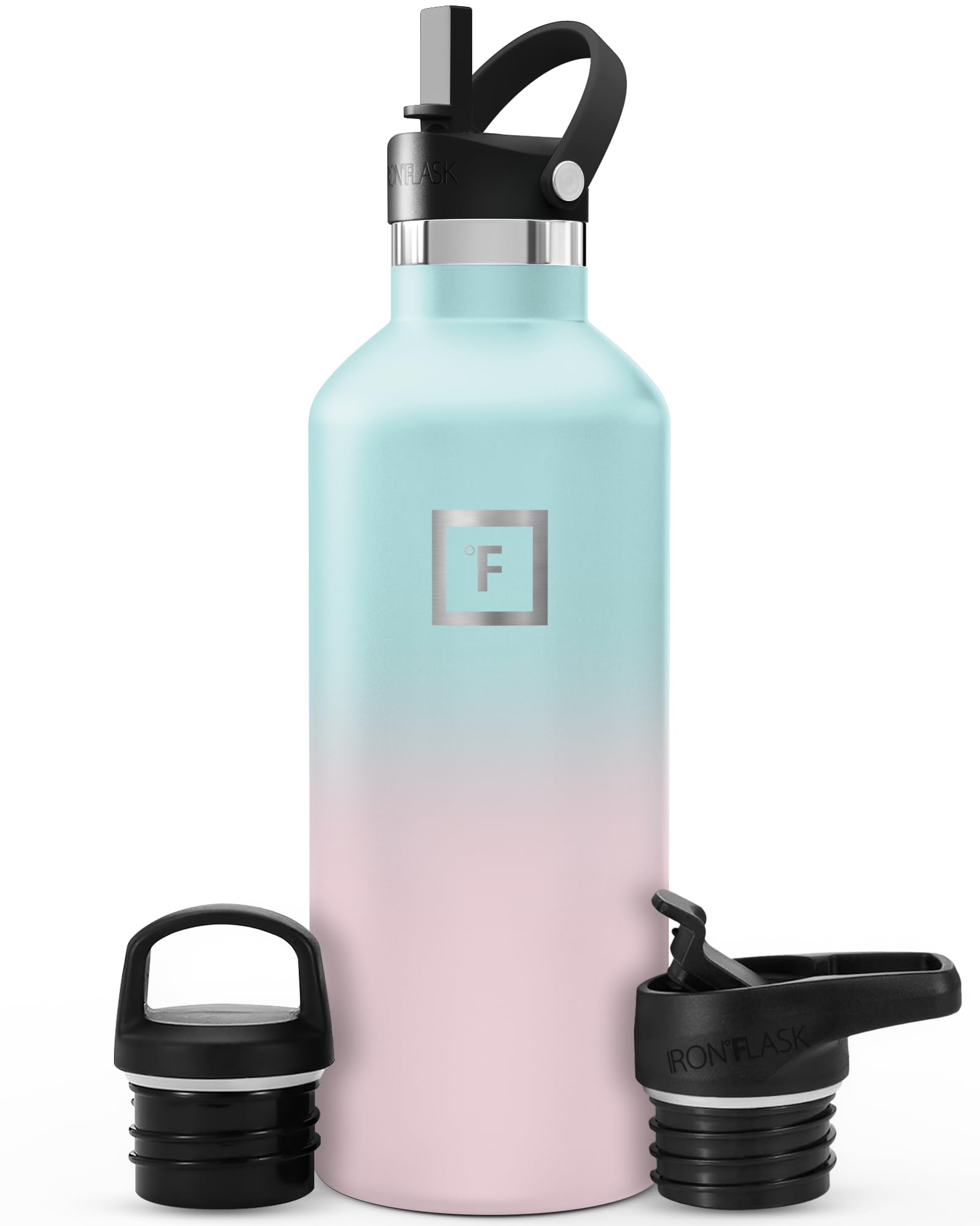 IRON °FLASK 32 oz Narrow Mouth Water Bottle with 3 Lids