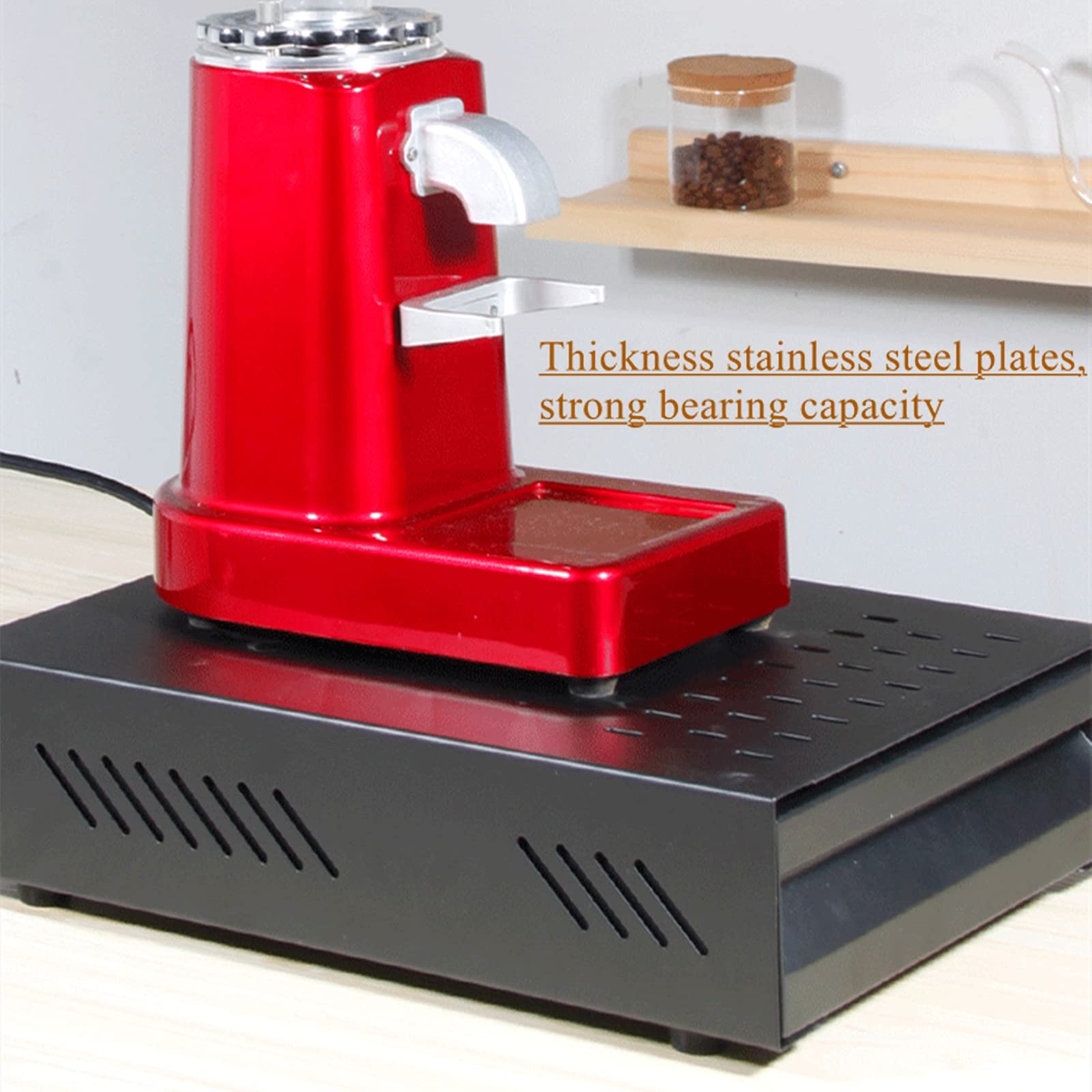 DIBTSA Espresso Knock Box Drawer, 2.5L Capacity Stainless Steel Detachable Coffee Ground Knock Container, For Home, Office, Restaurant and Coffee Shop (Black)