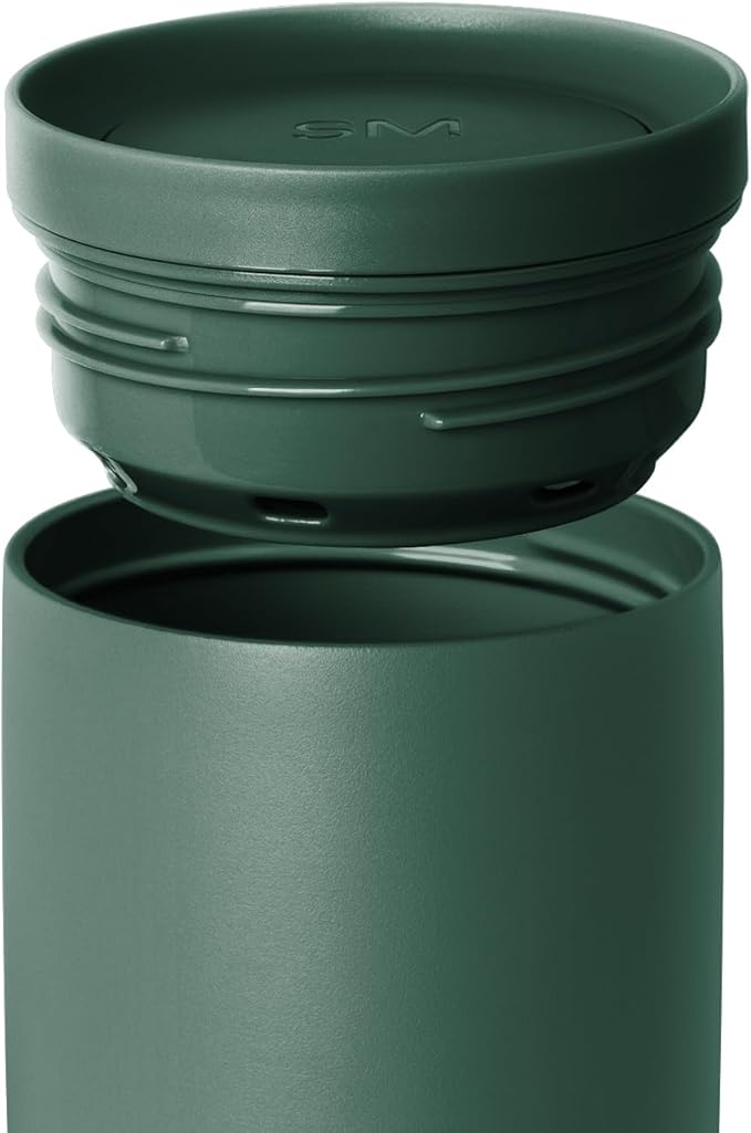 Simple Modern Travel Coffee Mug Tumbler with 360° Lid | Ceramic-Lined Insulated Stainless Steel Cold Brew Iced Coffee Cup Thermos | Gifts for Women Men Her Him | Voyager Signature | 12oz | Forest