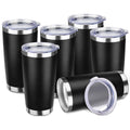 StarSpeed 6 Pack 20oz Stainless Steel Travel Coffee Tumbler,Black