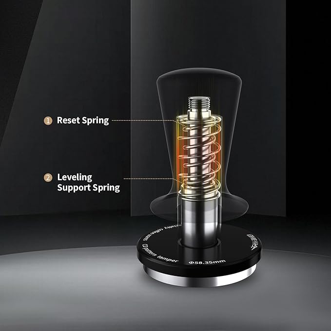 MHW-3BOMBER Tamper Tool Espresso 58mm, Coffee Tamper with Spring Loaded, Auto-rebound, 58.35mm Espresso Press Tamper Tool for 58mm Espresso Machine, Auto-Leveling Tamper without Tilting,T6101-OS