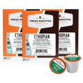 Fresh Roasted Coffee, Organic Ethiopian Yirgacheffe K-Cup Pods for Keurig Brewers, Medium Roast, USDA Organic, 3rd Party Tested for Mold, Mycotoxin & Pesticides, Kosher, 24 Count (Pack of 3)