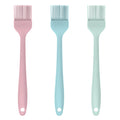 Silicone Pastry Brush Set – 3-Piece Set of Basting Brushes for Cuisine and BBQ – Kitchen Tools & Accessories with Comfortable Handles, Heat-Resistant Utensils for Cooking & Baking – Pastel Multicolor