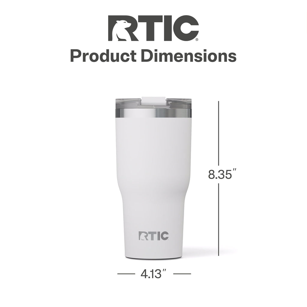 RTIC 30oz Essential Tumbler with Lid, Ceramic Lined, White