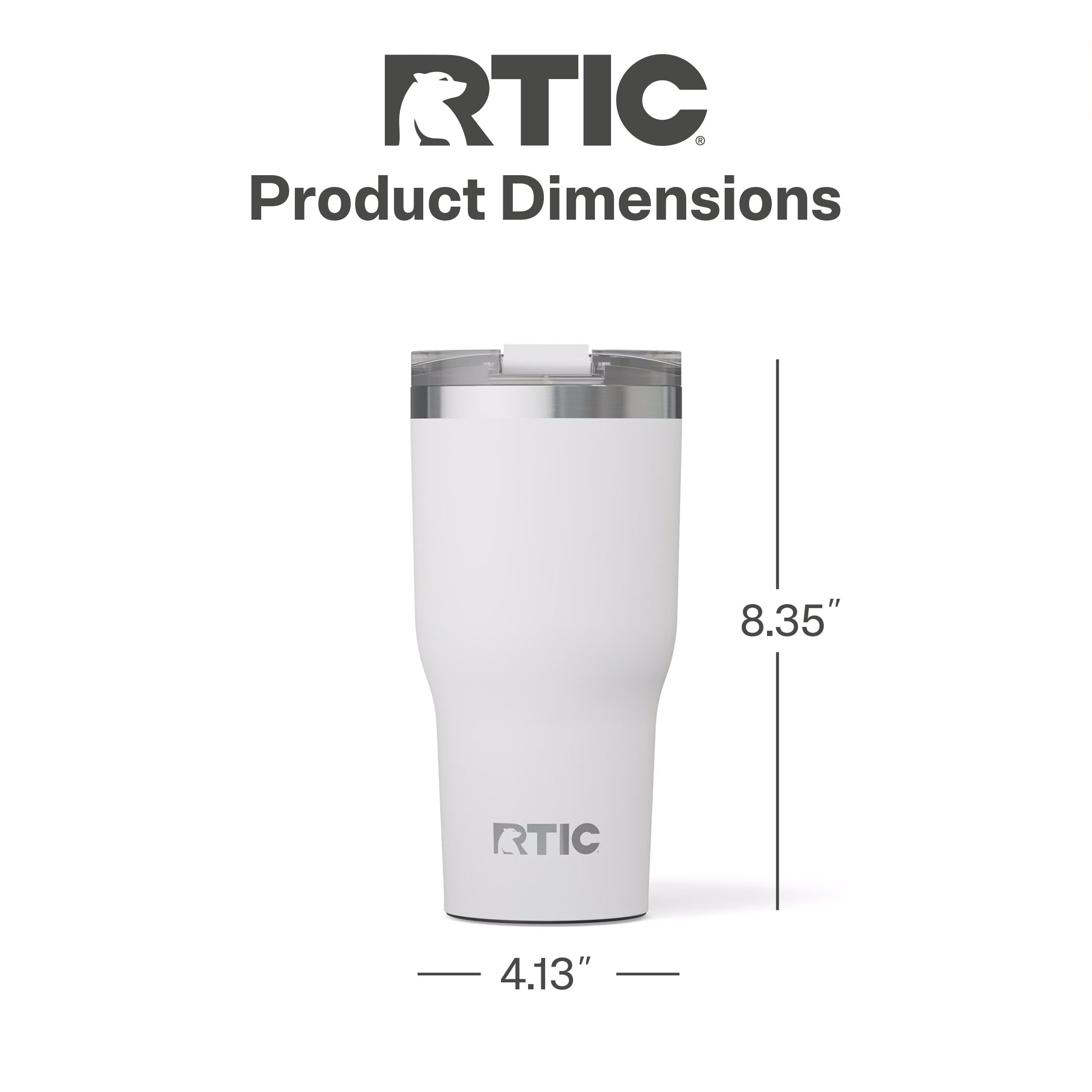 RTIC 30oz Essential Tumbler with Lid, Ceramic Lined, White
