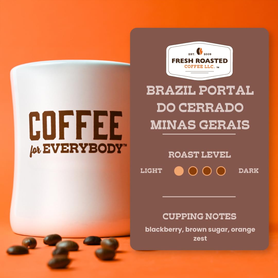 Fresh Roasted Coffee, Brazil Minas Gerais Drip Ground Coffee, Light Roast, Kosher, 12 oz