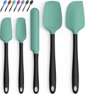 Coukre Silicone Spatula Set of 5,High Temperature Resistant, Food Grade Silicone, Dishwasher Safe, for Baking, Cooking (Aqua Green)