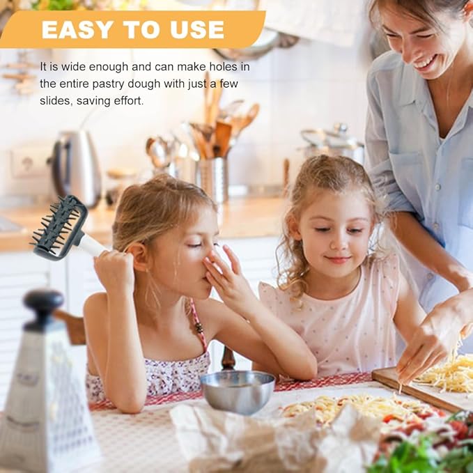 Pizza Dough Docker,Pastry Roller with Spikes Docker Dough Bubble killer Pie Docker Roller for Home Kitchen Pizza Making Accessories(COLOR:Dark grey)