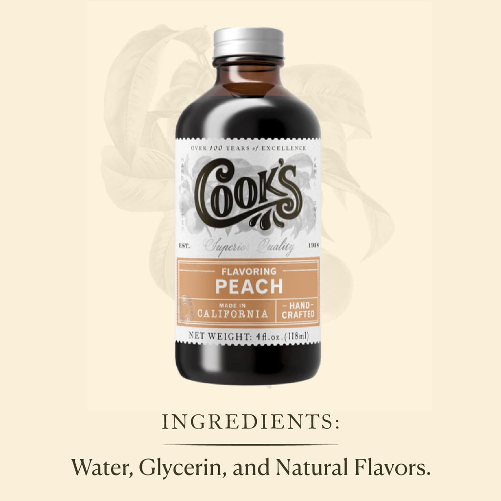 Cook's Peach Flavoring for Baking, Ice Cream & Jam, 32 oz