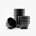 Black Coffee Cupping Bowls 200ml - Stackable Heat-Preserving Cups - Premium Material Ideal for Coffee Tasting, High-Density Polyethylene for Zero Taste Interference - Set of 12