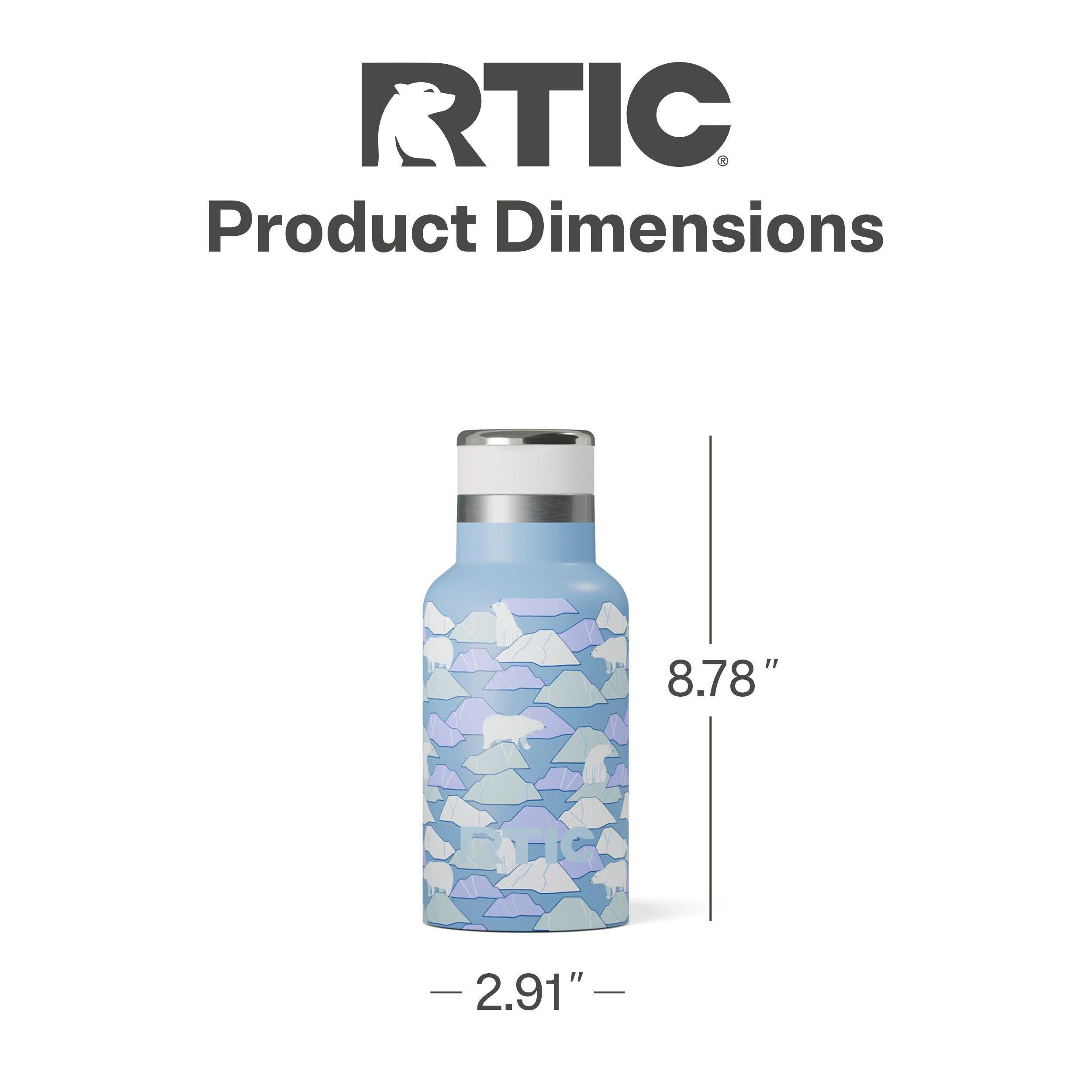RTIC Little Journey Water Bottle with Straw, Ceramic Lined, Polar Ice