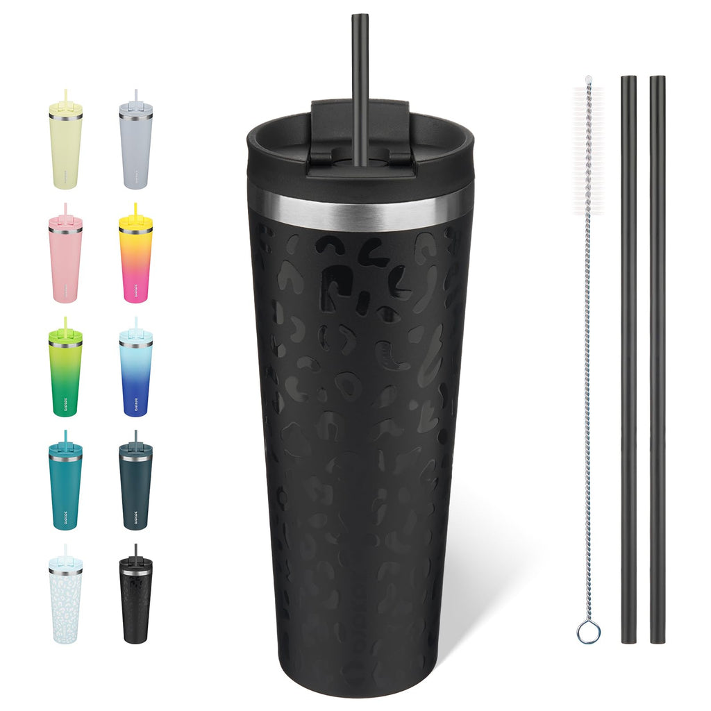 BJPKPK 26 oz Coffee Tumbler with Straw, Insulated Stainless Steel Cup