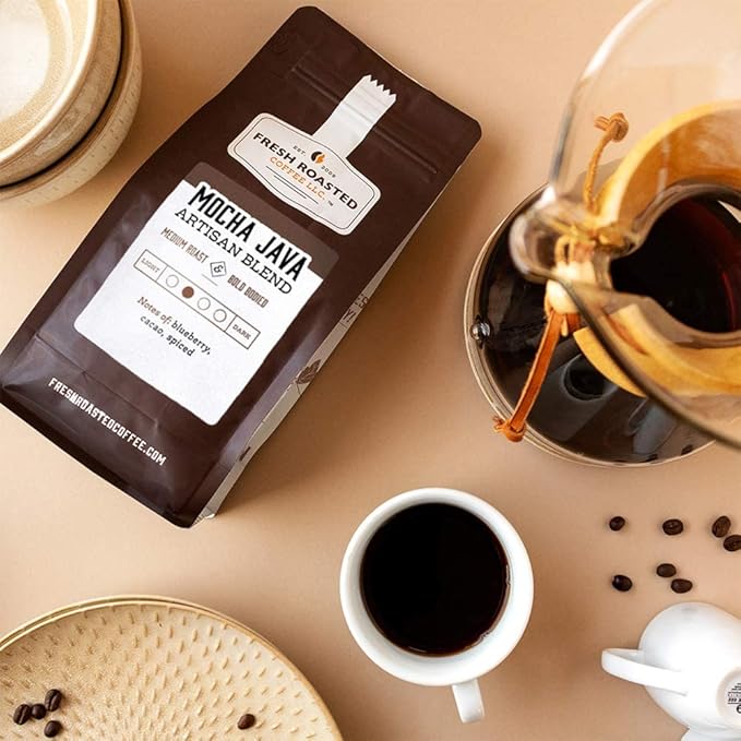Fresh Roasted Coffee, Mocha Java, 2 lb (32 oz), Medium Roast, Kosher, Ground