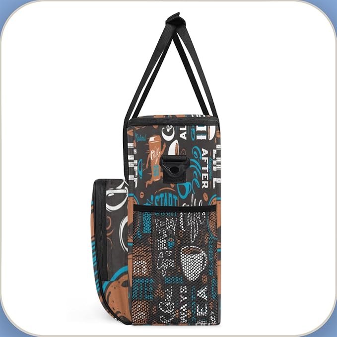 Blue Coffee Cafe Maker Carrying Bag Travel Case Compatible with Keurig K-Mini or K-Mini Plus Portable Single Serve Coffee Brewer Case with Pockets for K-cup Pods