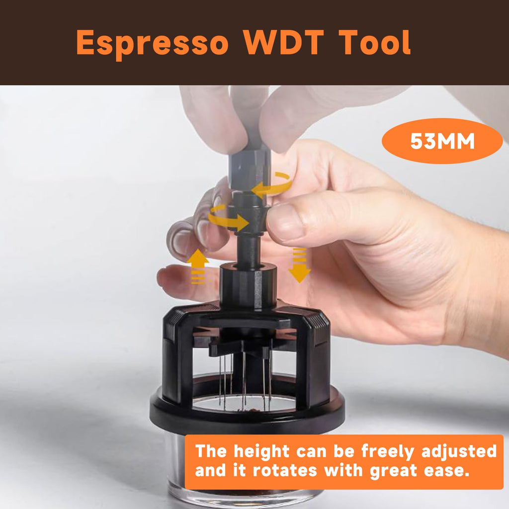 Bamynoir 54mm WDT Tool ，Espresso Stirrer Distribution Tool,Compatible with Breville Portafilter 54mm,Adjustable Height,with Magnetic Suction