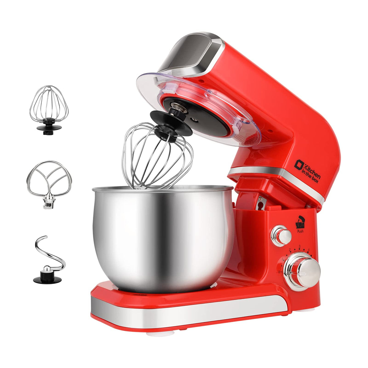 Stand Mixer, Kitchen in the box 3.2Qt Small Electric Food Mixer,6 Speeds Portable Lightweight Kitchen Mixer for Daily Use with Egg Whisk,Dough Hook,Flat Beater (Purple)
