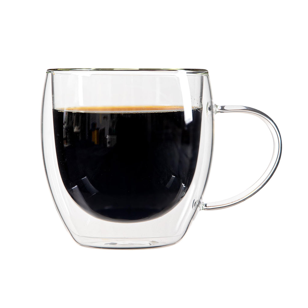 Restaurantware 8 oz Professional Glass Coffee Cup, 2 Pack