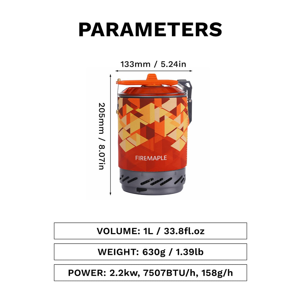 Fire-Maple Fixed Star X2 Backpacking Camping Stove System, Orange,22oz
