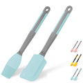 Silicone Basting Brush & Spatula - Extra Long, Heat Resistant, for Baking, Scraping, Mixing, BBQ, Grill, Kitchen, Cooking, Spread Oil, Butter, Sauce (Blue Brush & Spatula)