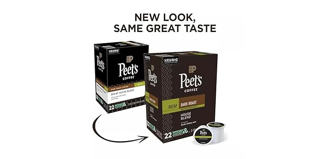 Peet's Coffee & Tea Coffee Decaf House Blend K-Cup Portion Pack for Keurig K-Cup Brewers, 88 Count