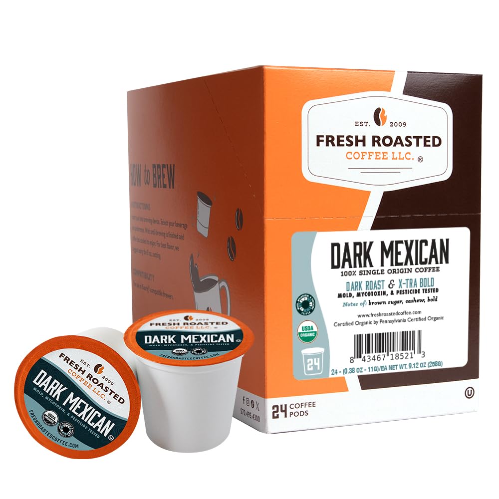 Fresh Roasted Coffee, Organic Bali Blue Moon K-Cup Pods for Keurig Brewers, Medium Roast, USDA Organic, Kosher, 24 Count (Pack of 3)