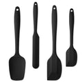 JXWING 4-Piece Silicone Spatula Set with Stainless Steel Core, Black