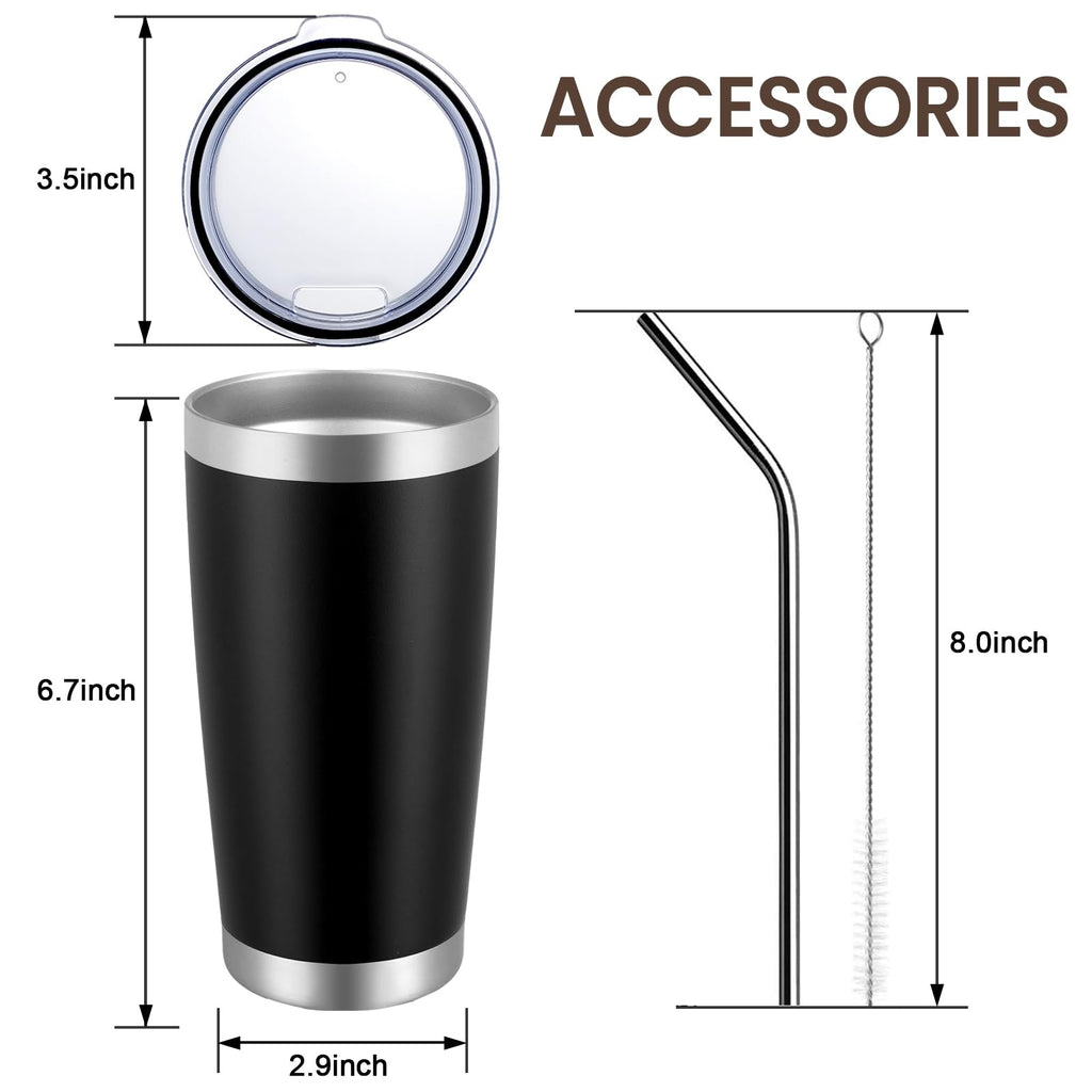 MEWAY 20oz Tumbler 8 Pack Double Wall Vacuum Insulated Travel Mug Bulk, Stainless Steel Tumblers with Lid and Straw, Durable Powder Coated Coffee Cups for Cold & Hot Drinks (White, 8)