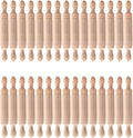 Toyvian 30 Pcs Mini Rolling Pin: Wooden Rolling Pin for Craft, Small Dough Roller, Miniature Pastry Roller Models for Kids Birthday Cake Decoratins, Dollhouse Kichen Accessories (1.97 Inch)