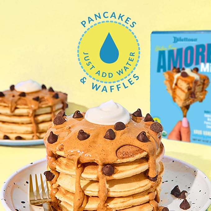 Dilettoso's Organic Gluten-Free Oat Flour Baking Mix | Vanilla | Pancakes, Waffles, Cupcakes, Brownies, and Cookies | 10oz AMORE Mix (2 Boxes)